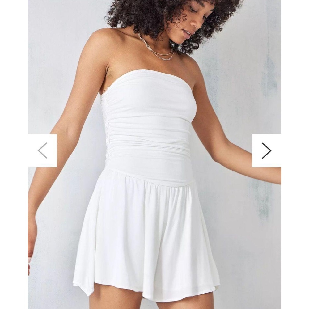 Urban Outfitters White Strapless Romper